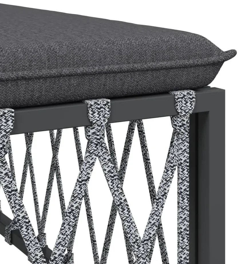 8 pcs conjunto lounge de jardim com almofadões aço antracite