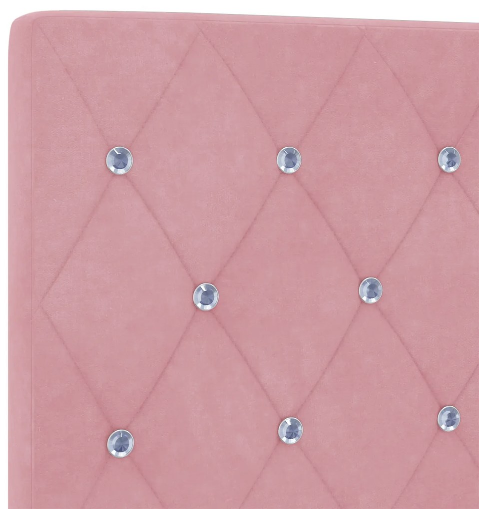 Estrutura de Cama Rosa 120x200 cm Veludo