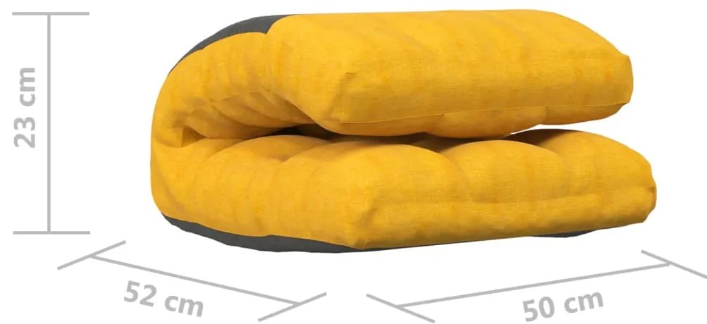 Colchão/cadeira de piso dobrável tecido amarelo mostarda