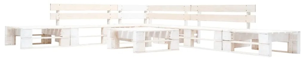 Sofás de paletes para jardim 6 pcs madeira branco