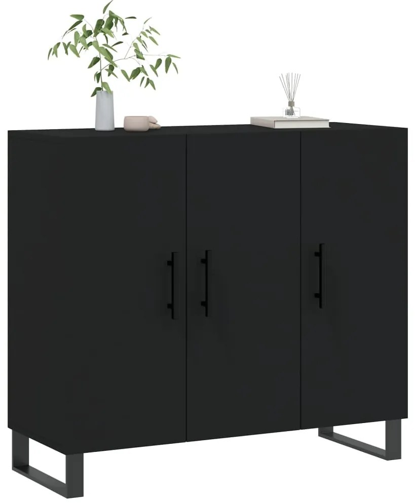Aparador 90x34x80 cm derivados de madeira preto
