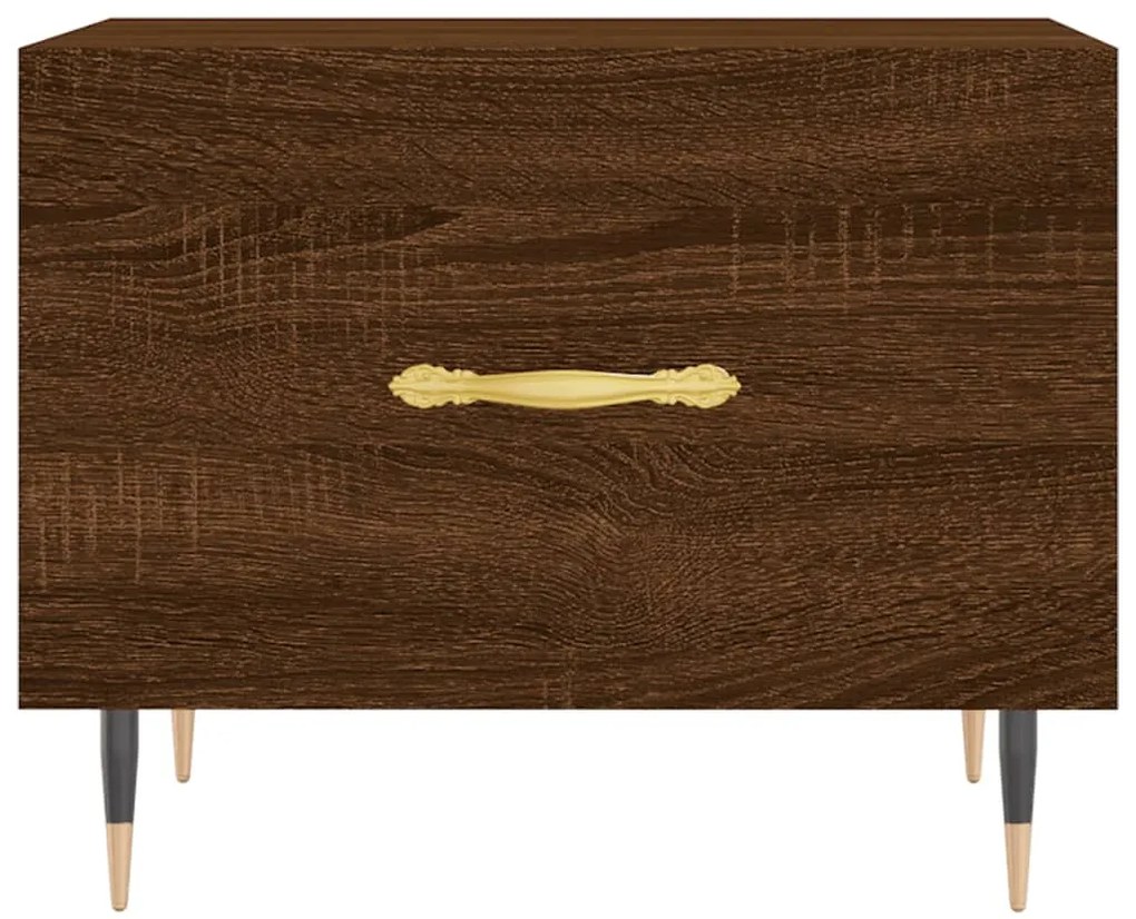 Mesa centro 2 pcs 50x50x40 cm madeira proc. carvalho castanho