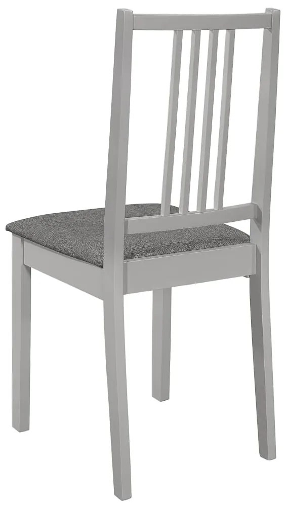 Cadeiras de jantar com almofadões 2 pcs madeira maciça cinzento