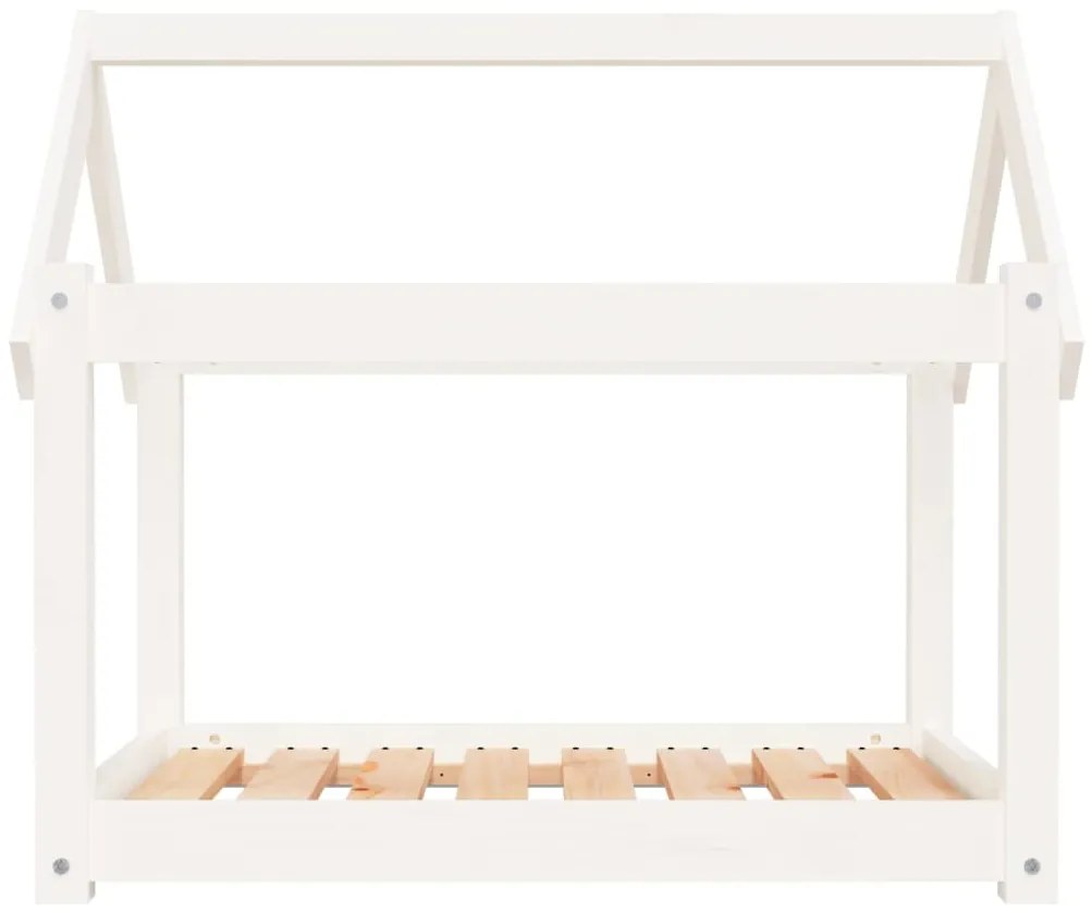 Cama para cães 81x60x70 cm madeira de pinho maciça branco