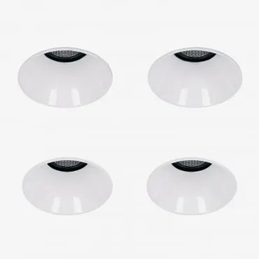 Pack De 4 Downlights Led Embutidos Sem Moldura Trimless Redondos Em Alumínio Luisiana Branco & Branco Frio 4000k & Ø6,8 Cm & 10 W & 38º - Sklum