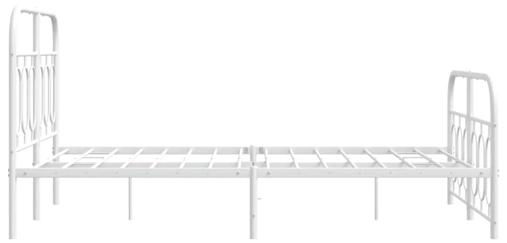 Estrutura de cama com cabeceira e pés 120x200 cm metal branco