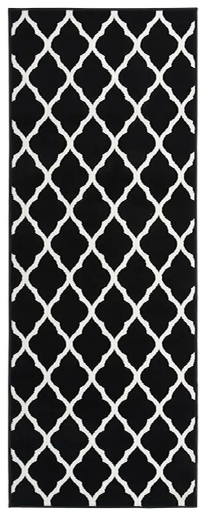 vidaXL Passadeira 100x350 cm polipropileno preto e branco