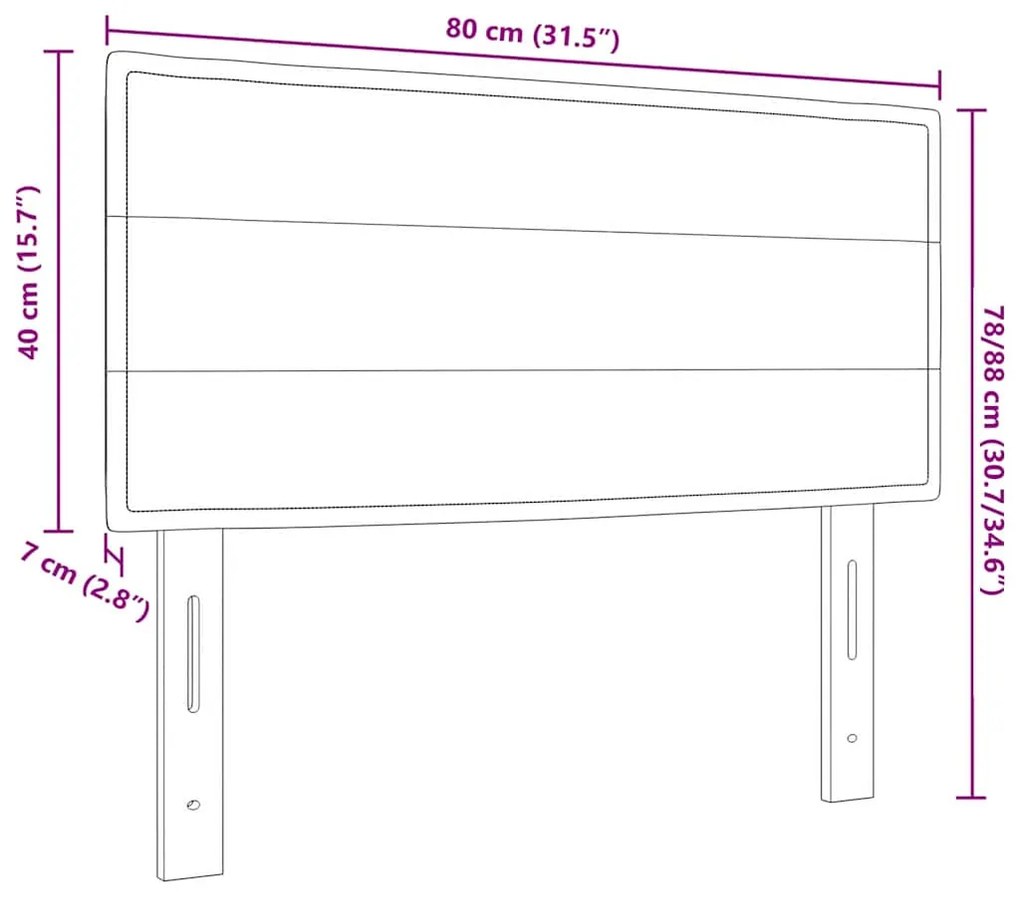 Cabeceira vidaXL Design Linhas Cinza Escuro 80 cm Tecido