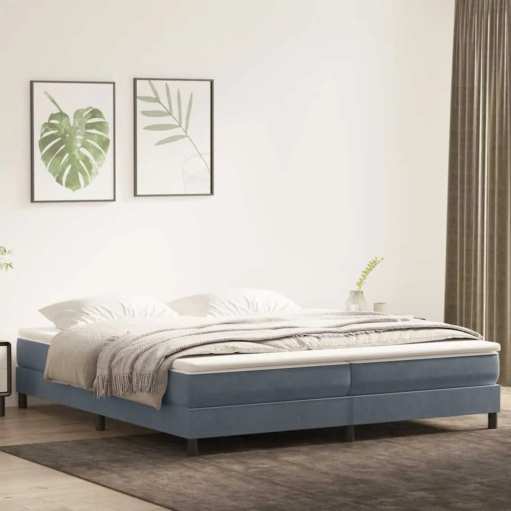 vidaXL Cama com molas/colchão 200x220 cm veludo cinzento-escuro