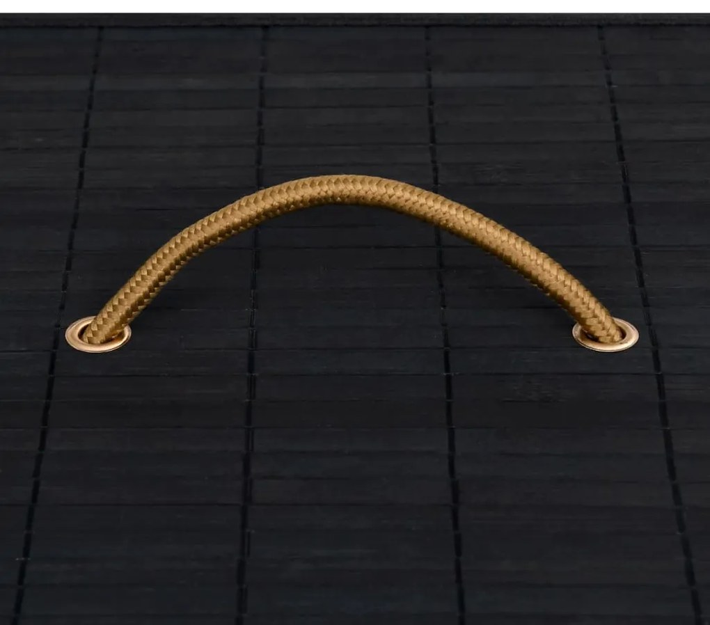 Cesto para roupa suja c/ secção única 83 L bambu preto