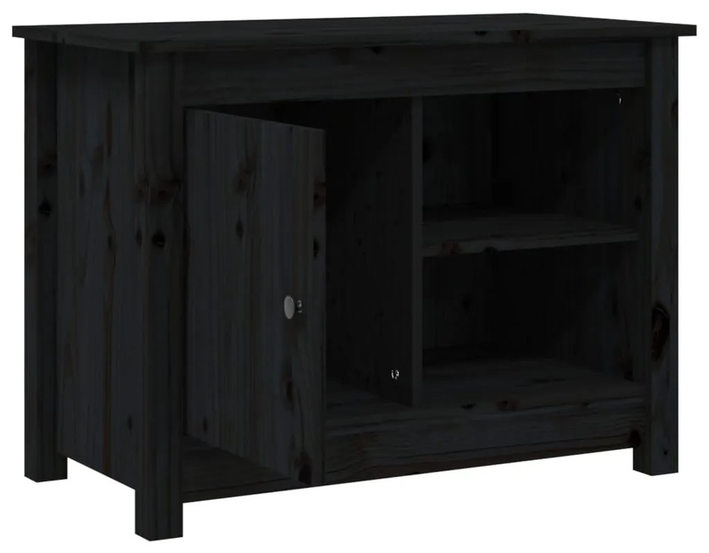 Móvel de TV 70x36,5x52 cm madeira de pinho maciça preto