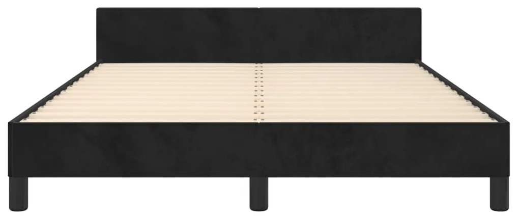 Estrutura de cama sem colchão 140x200 cm veludo preto