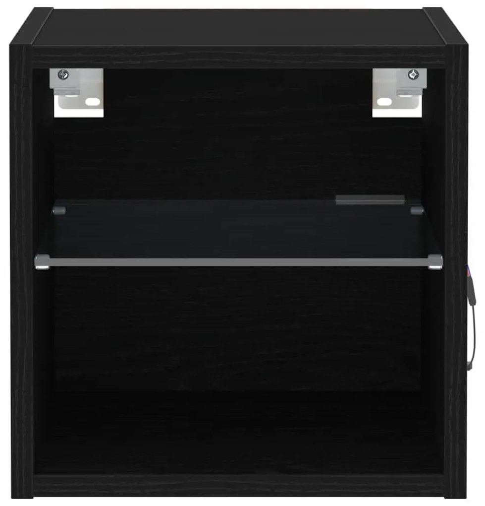 Armário para TV LED 2 pcs Carvalho Preto 30x28,5x30 cm Madeira Técnica
