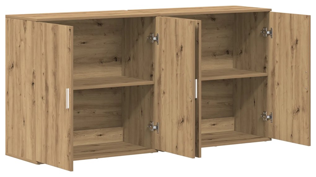 Buffets 2 pcs Carvalho Artesanal 79x38x80 cm Madeira de Engenharia
