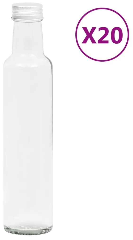 Garrafas de vidro pequenas com tampa de rosca 20 pcs 260 ml