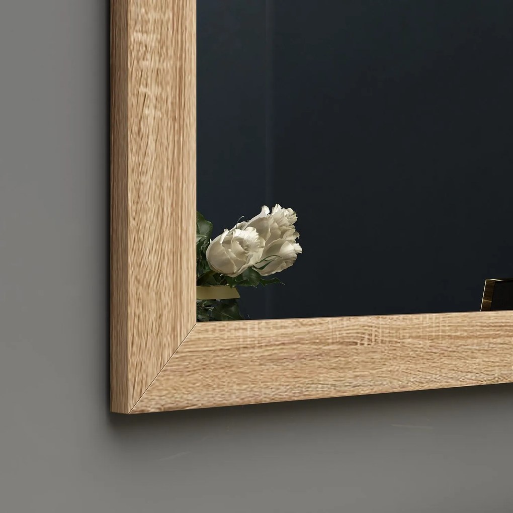 Espelho de Parede "Sesso" - 50 x 75 x 2 cm - Natural - Design Moderno