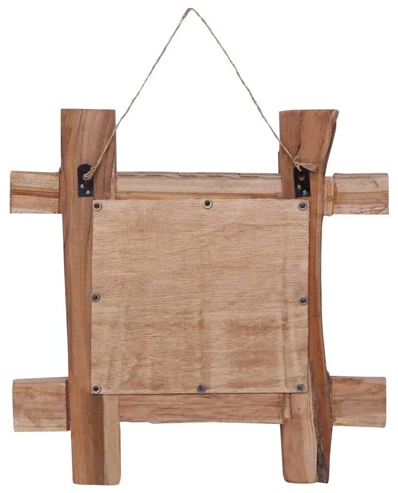 Espelho de troncos 50x50 cm madeira de teca reciclada natural