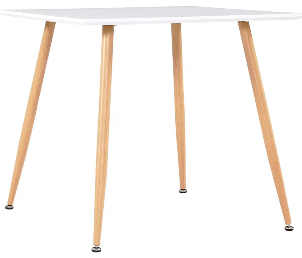 248305 vidaXL Mesa de jantar 80,5x80,5x73 cm MDF cor branco e carvalho