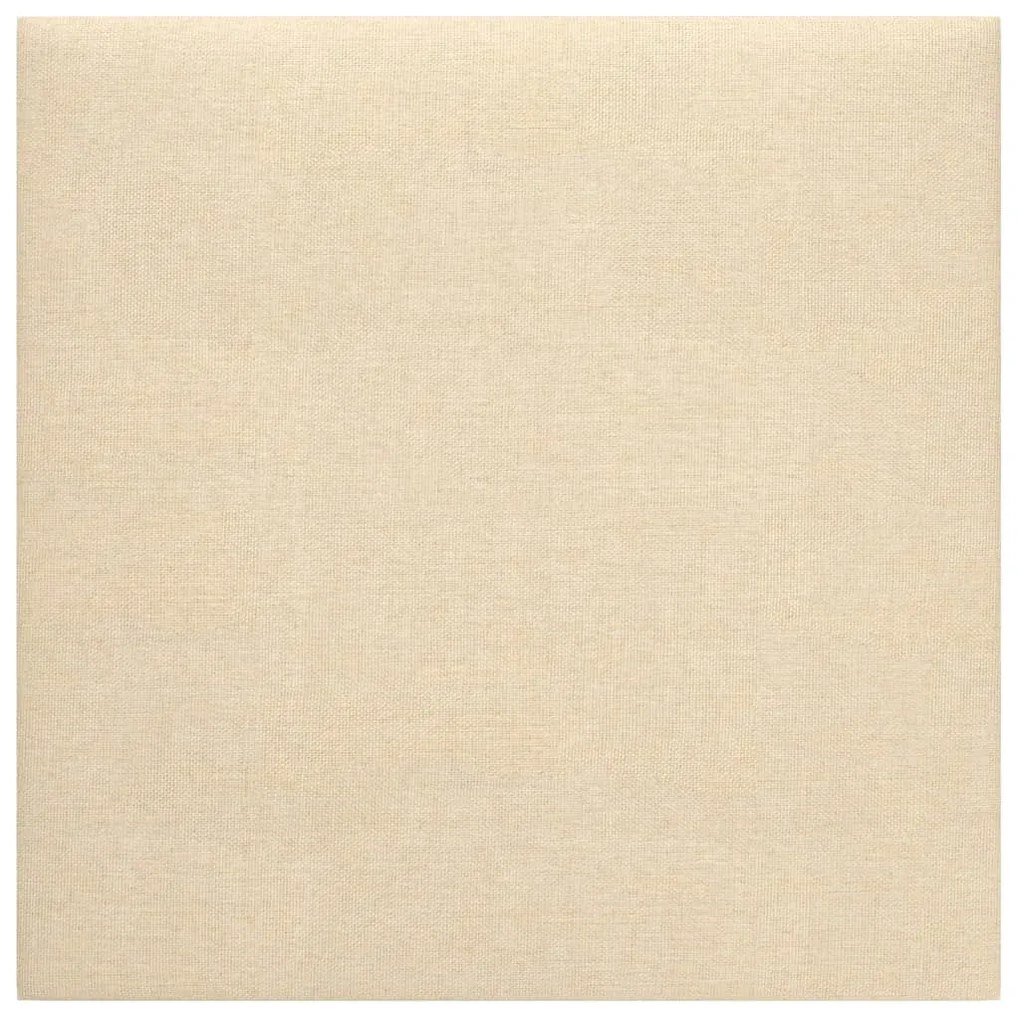 Painel de parede 12 pcs 30x30 cm tecido 1,08 m² cor creme