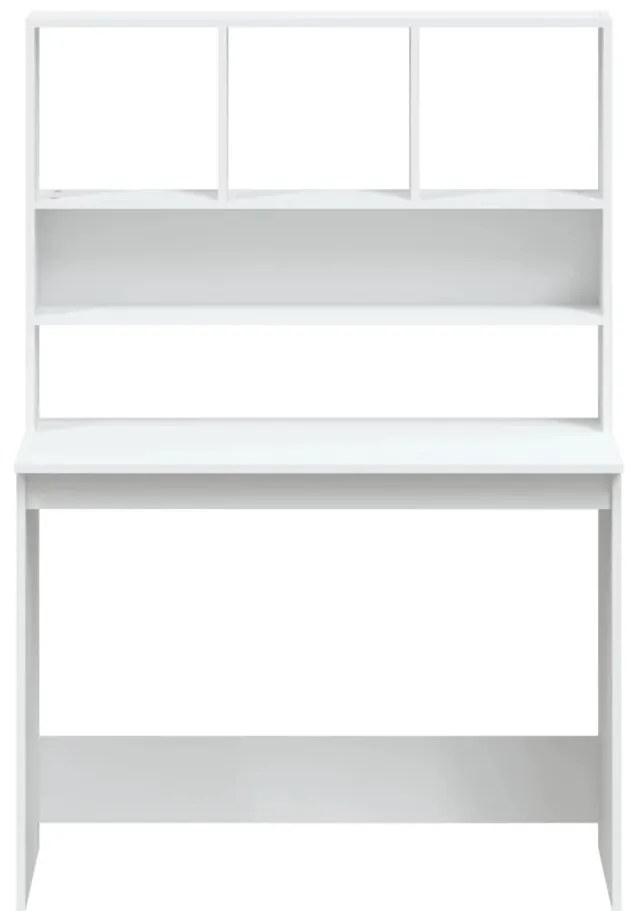 Secretária c/ prateleiras 102x45x148cm derivados madeira branco