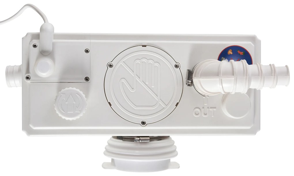 HOMCOM Bomba Trituradora Sanitário de Água Residual com 500 W e 4 Entradas para Casa de Banho Cozinha 40x17,5x28 cm Branco