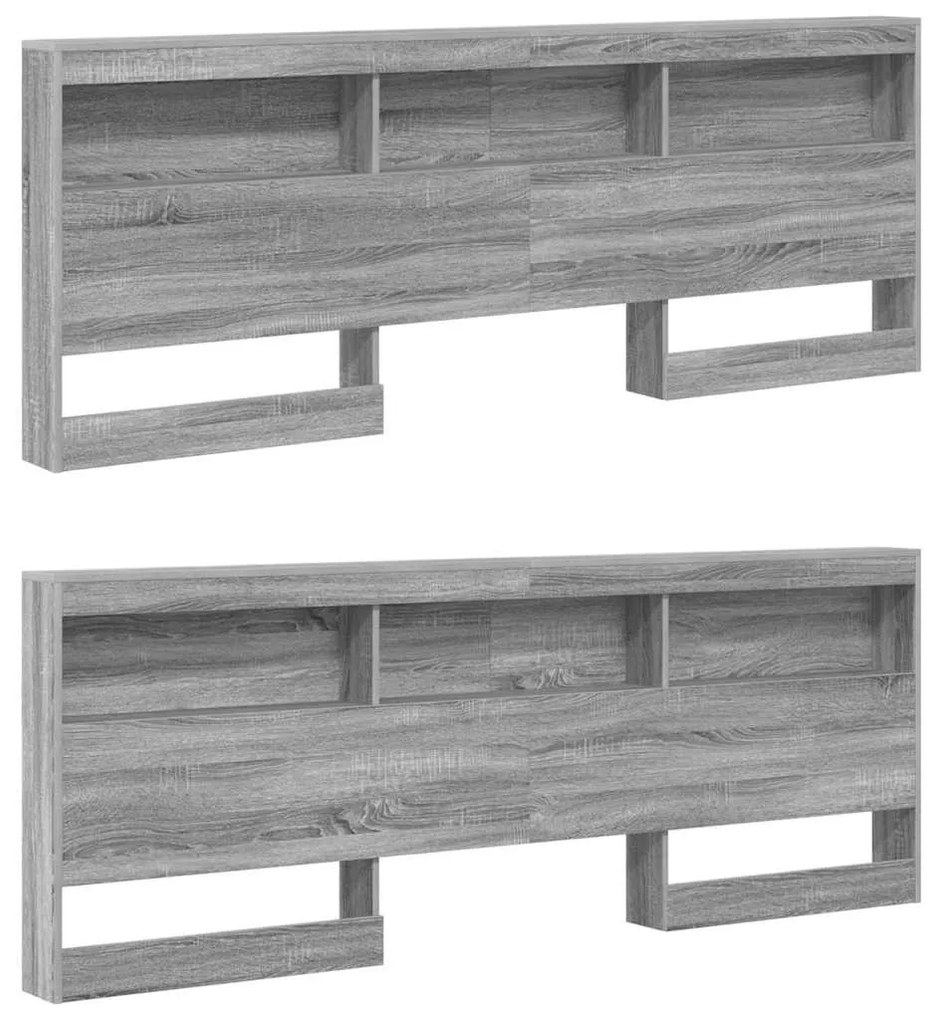 Cabeceira de armazenamento Sonoma cinzento 200 cm