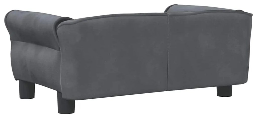 Cama para cães 70x45x30 cm veludo cinzento-escuro