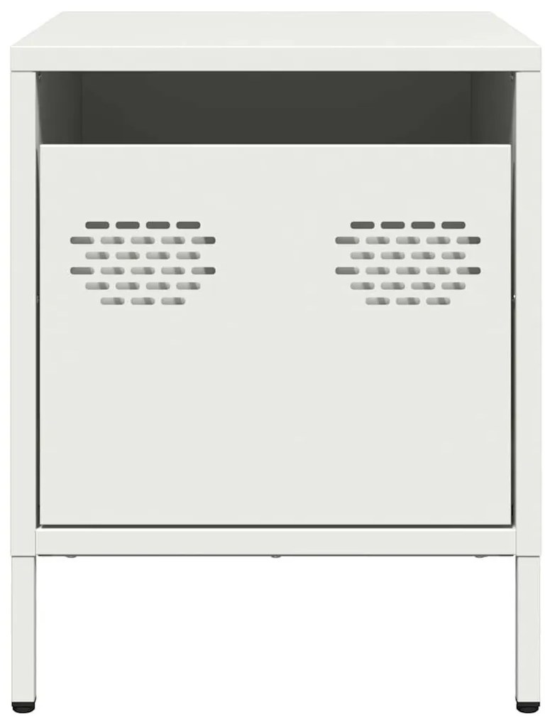 Mesa de cabeceira 35x39x43,5 cm aço branco