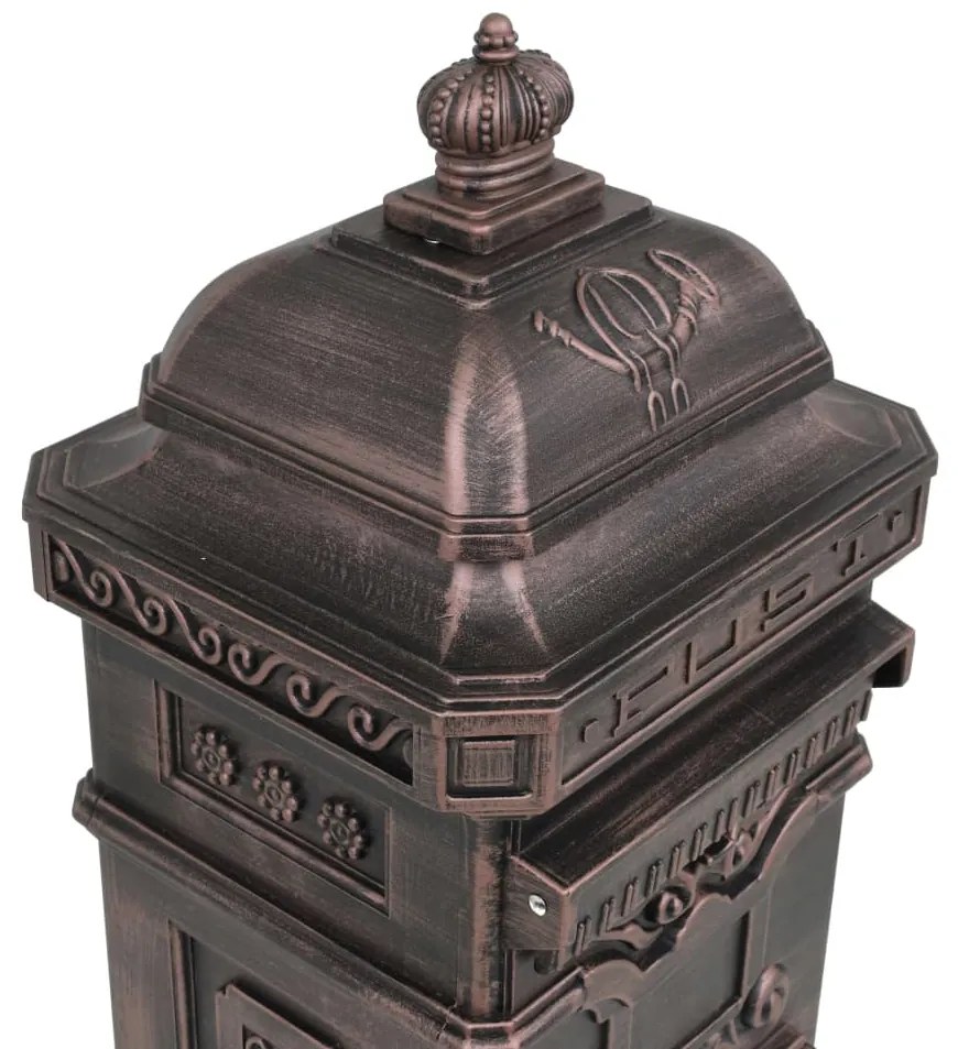 Caixa correio coluna estilo vintage alumínio inoxidável bronze