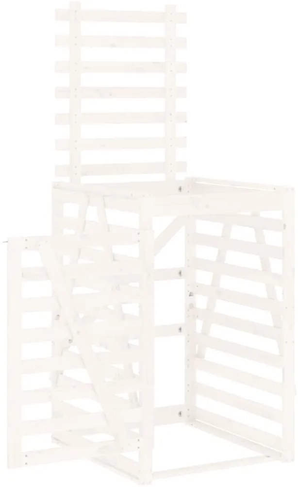 Abrigo para caixote do lixo 84x90x128,5 cm pinho maciço branco