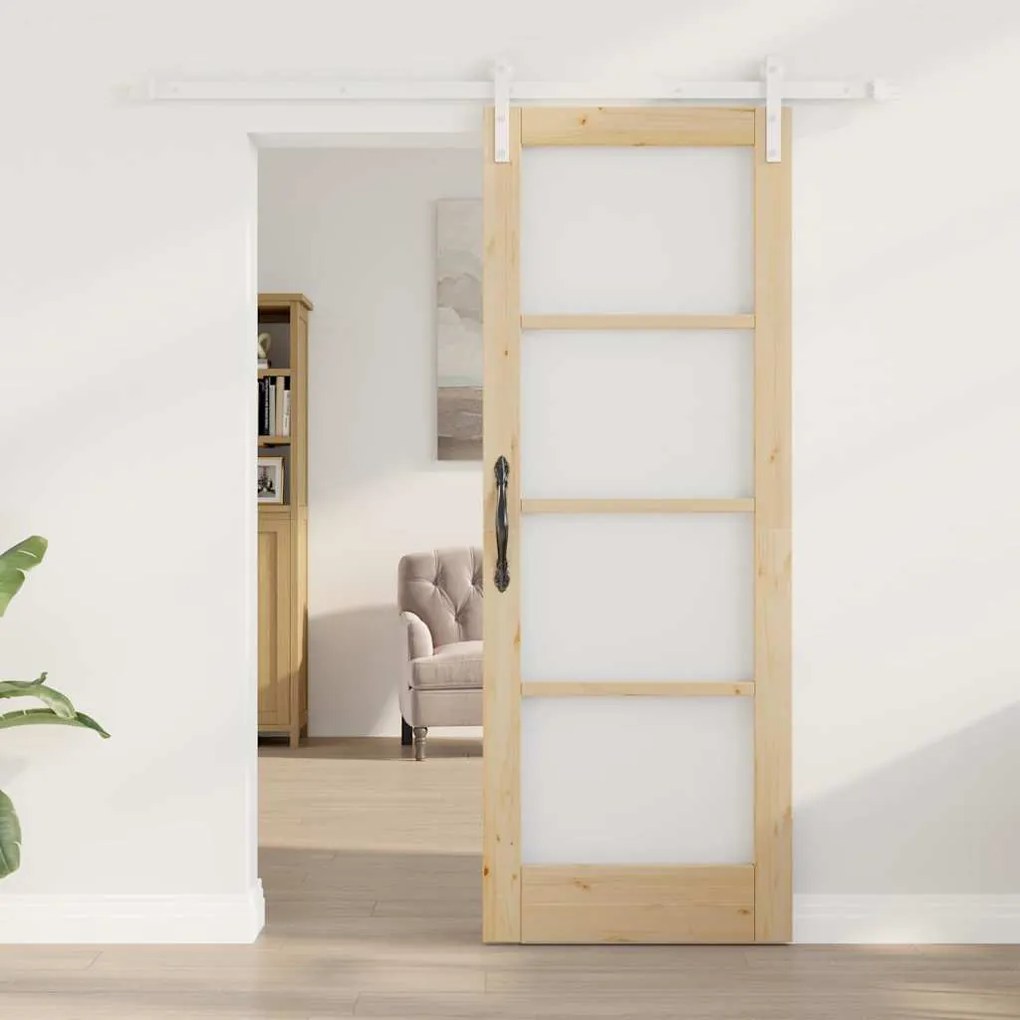 Porta Deslizante com Conjunto de Ferragens "ORKDAL" Madeira Sólida &amp; V
