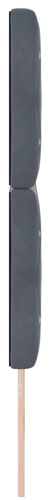 Cabeceira com Botão de Cristal Tufted Cinza Escuro 140 cm de Veludo