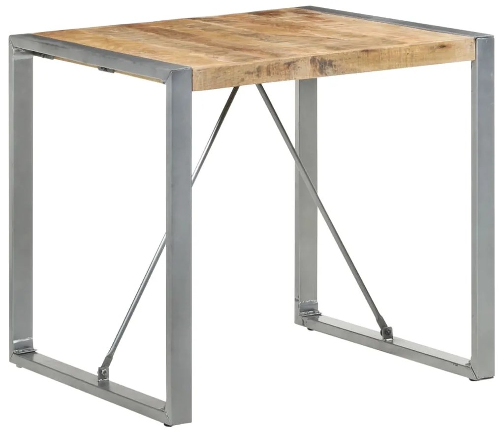 Mesa de jantar 80x80x75 cm madeira de mangueira áspera