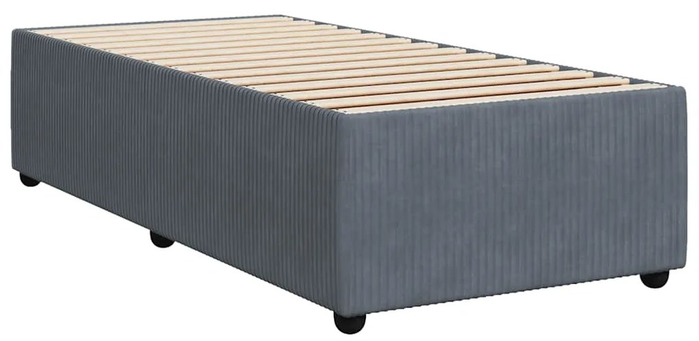 Cama com molas/colchão 80x200 cm veludo cinza-escuro