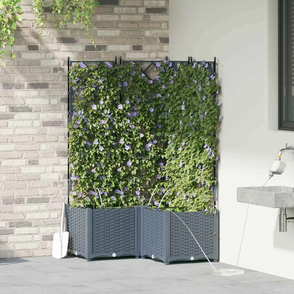 Jardineiras de Jardim 1 pc Cinzento-claro 80 x 80 x 142 cm