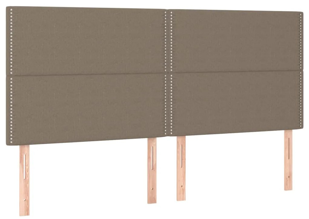 Cabeceira cama c/ LED tecido 160x5x118/128 cm cinza-acastanhado