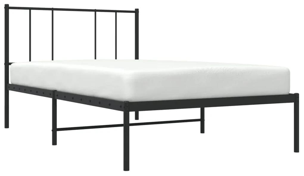 Estrutura de cama com cabeceira 107x203 cm metal preto
