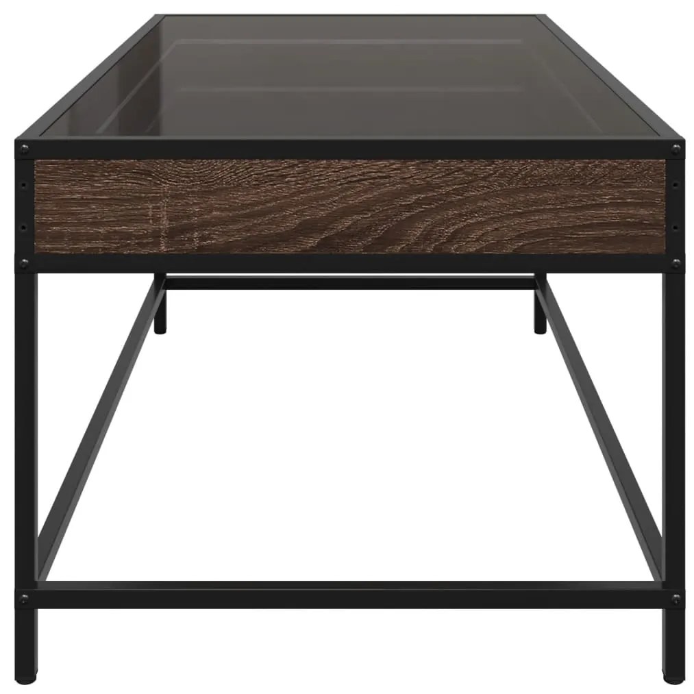 Mesa de centro luzes LED Infinity 90x50x41 cm carvalho castanho