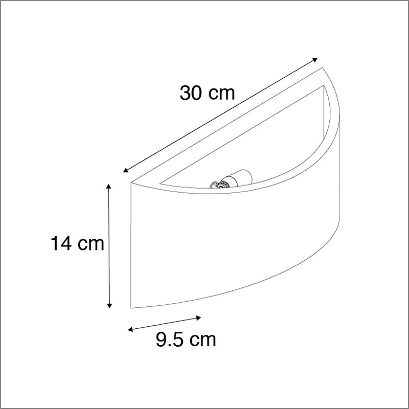 Candeeiro de parede industrial cinzento em betão - Creil Industrial