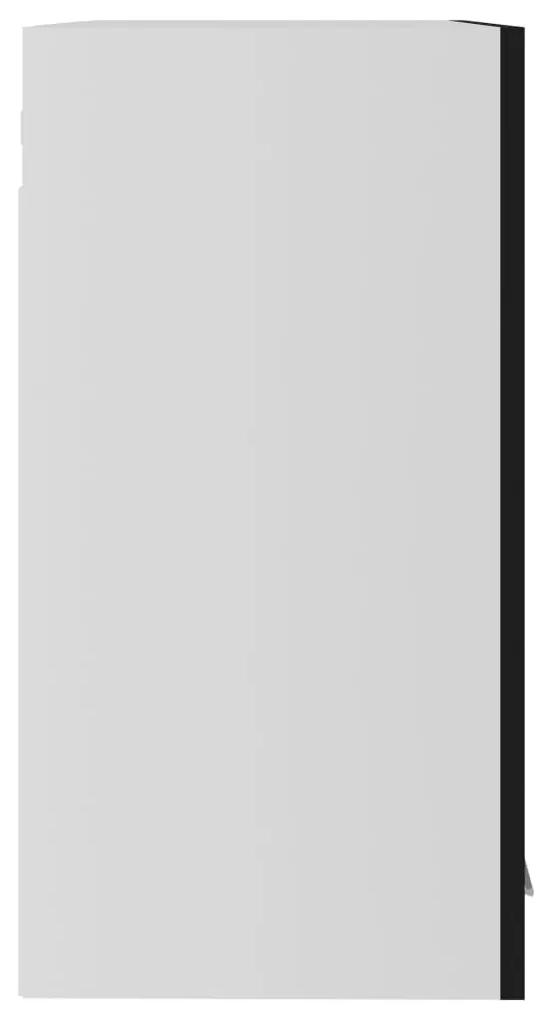 Armário de parede c/ vidro 60x31x60 cm contraplacado preto
