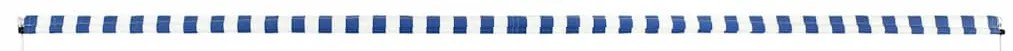 Toldo retrátil 400x150 cm azul e branco