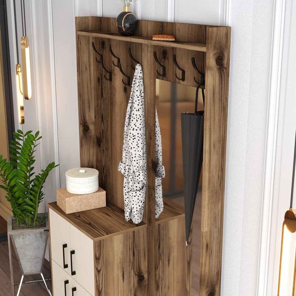 Hall Stand Berlin BC – Nogueira – 120x200x35 cm