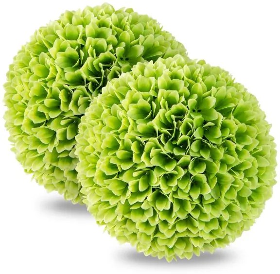 2 peças de bolas de topiaria de planta artificial de 28 cm - rosa