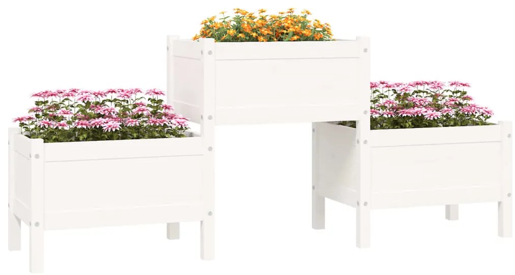 Vaso/floreira 178,5x44x75 cm pinho maciço branco