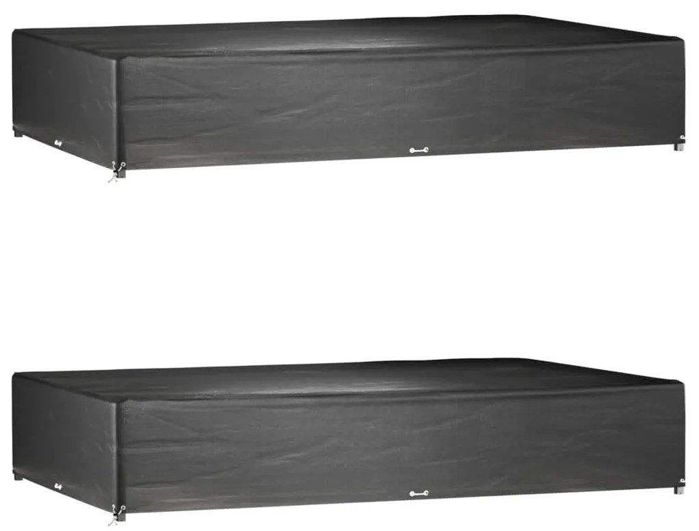 vidaXL Capas p/ mobília jardim 2 pcs 16 ilhós 325x205x60 cm retangular