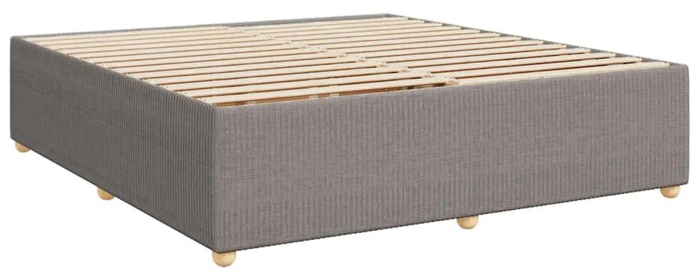 Cama com molas/colchão 200x200 cm tecido castanho-acinzentado