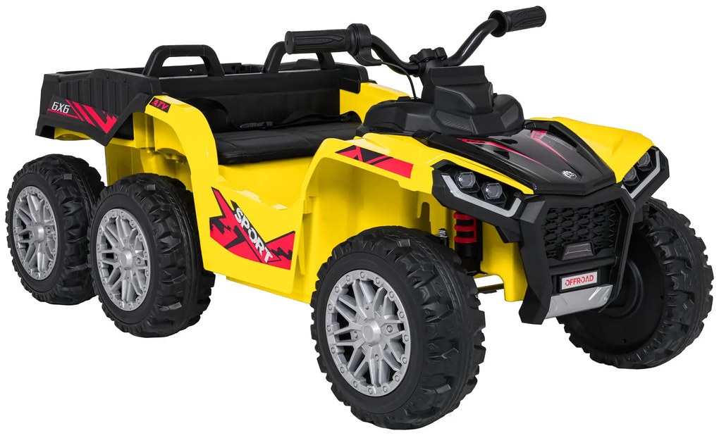 Moto 4 elétrica para crianças 12V 4x4 Sport TX ATV, Rodas Espuma EVA, assento couro ecológico Amarela