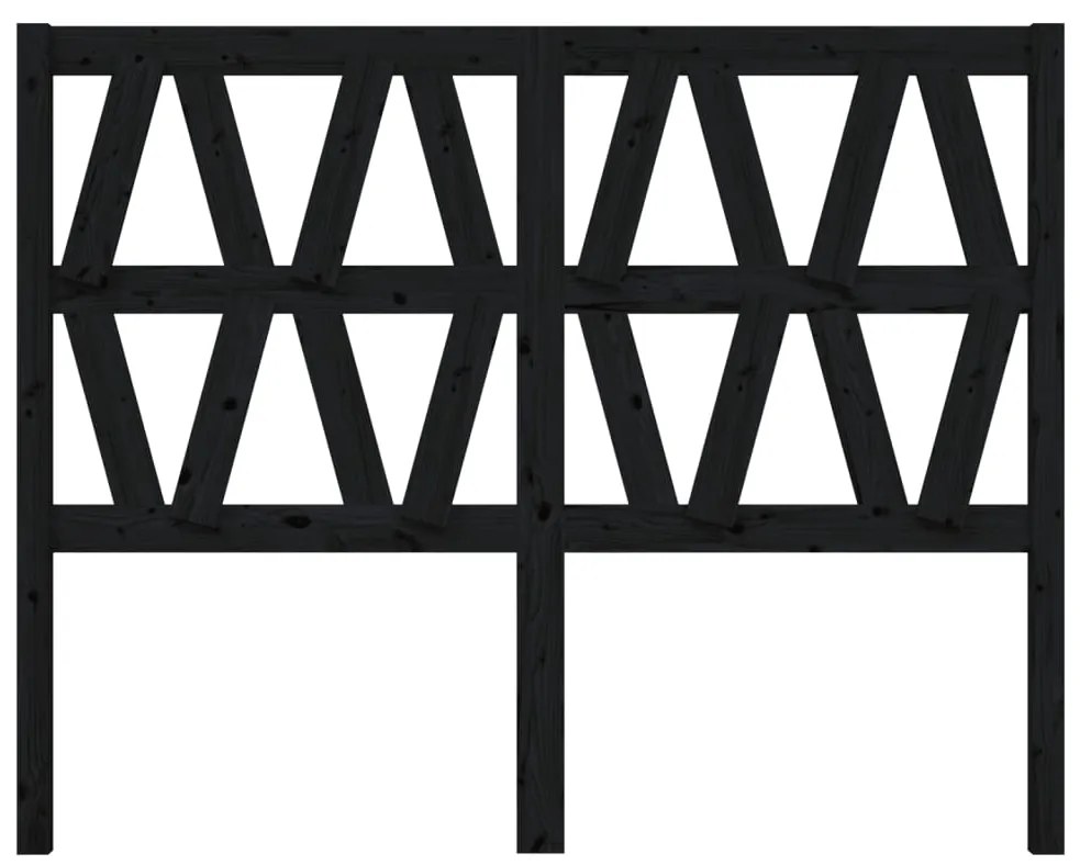 Cabeceira de cama 146x4x100 cm pinho maciço preto