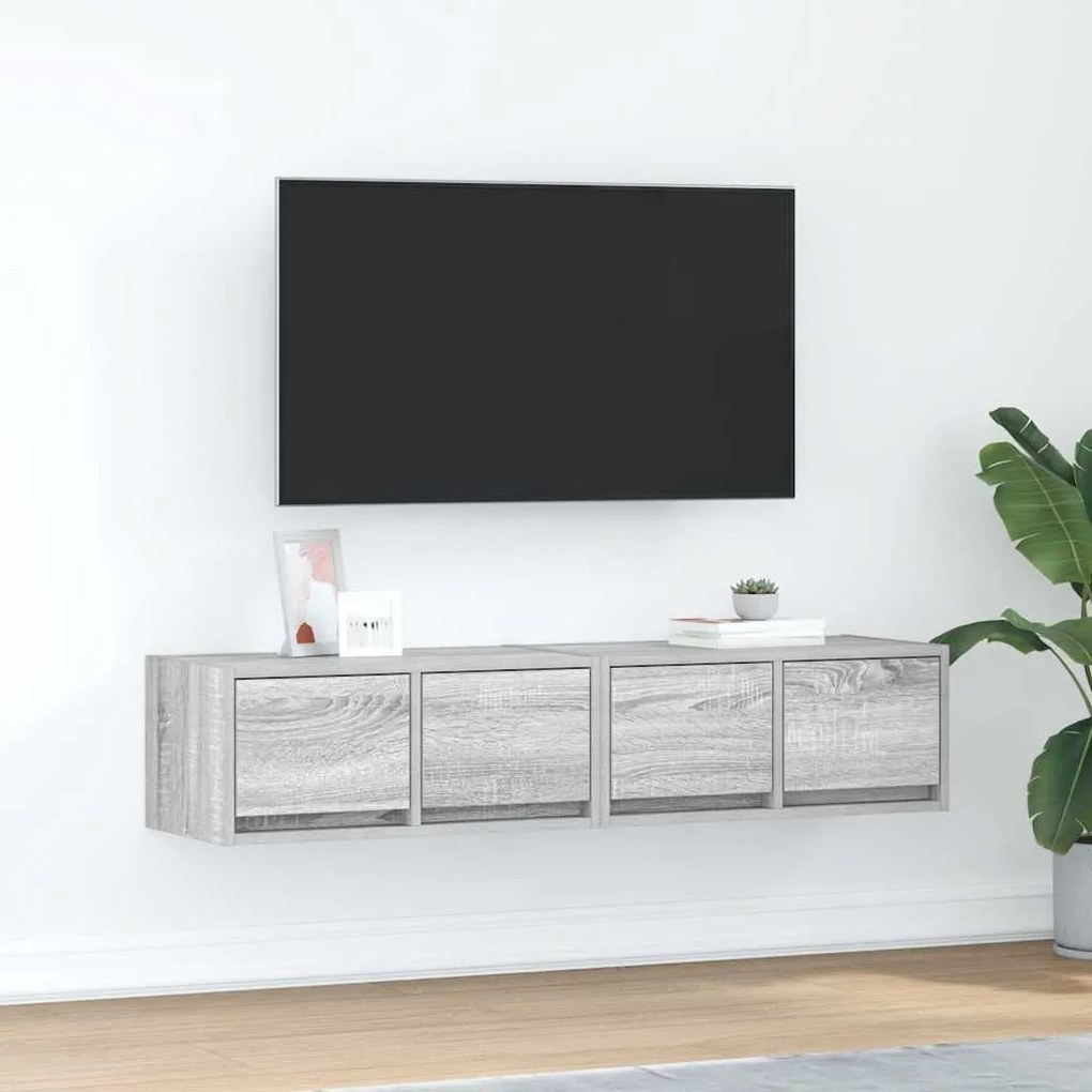 vidaXL Móveis TV 2 pcs 60x31x25,5 cm derivados madeira cinzento sonoma
