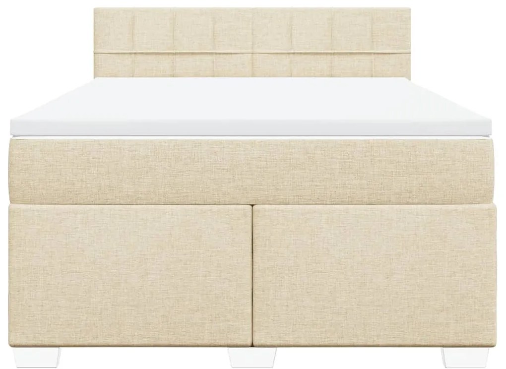 Cama com molas/colchão 160x200 cm tecido cor creme